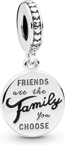 Jewelry Friends Are Family Dangle Charm - Beautiful Family Charm for  Charm Bracelets - Perfect for Holiday or Birthday Gift - Sterling Silver Charm