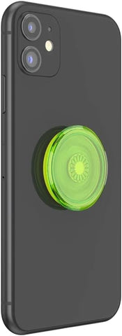 Translucent Phone Grip with Expanding Kickstand,  for Phone, Translucent Popgrip - Blazing Lime