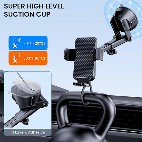 Phone Holders for Your Car 3-In-1 Universal Car Phone Holder Windshield Dashboard Air Vent Cell Phone Car Mount Hands Free Car Phone Mount Fit for Iphone Android Smartphones