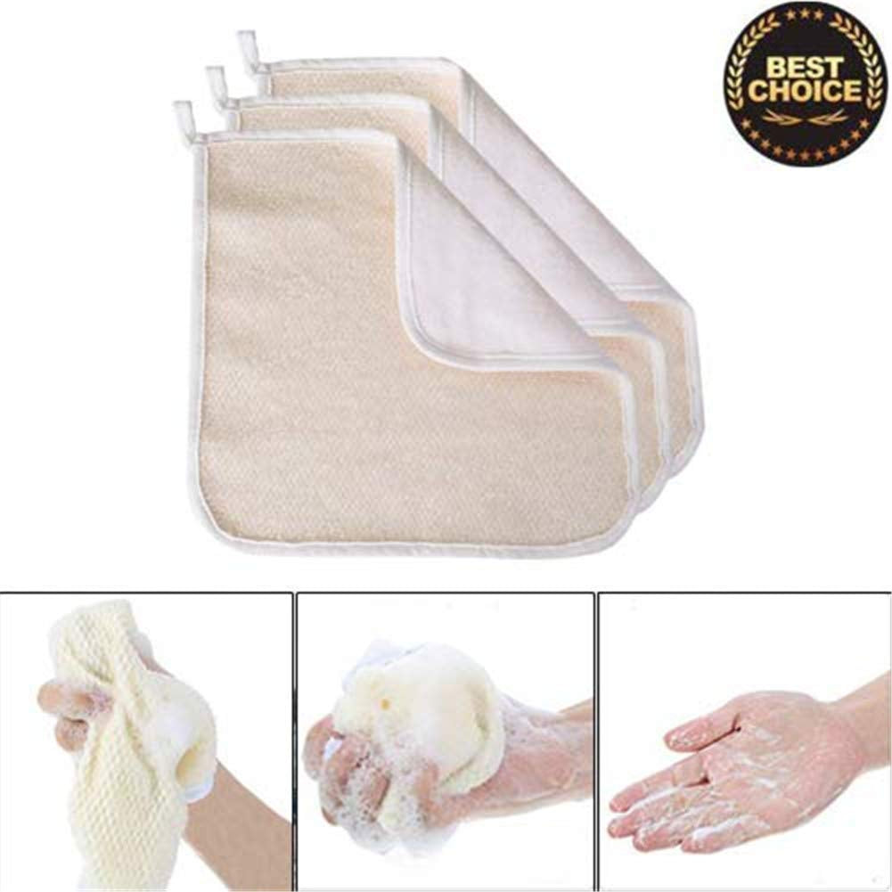 4 Pack Exfoliating Face Body Wash Cloth Towel, Soft-Weave Scrub Towel Cloth Beauty Skin Home Massage Bath Cloth for Skin Care, Shower Scrubber, Remove Dead Skin