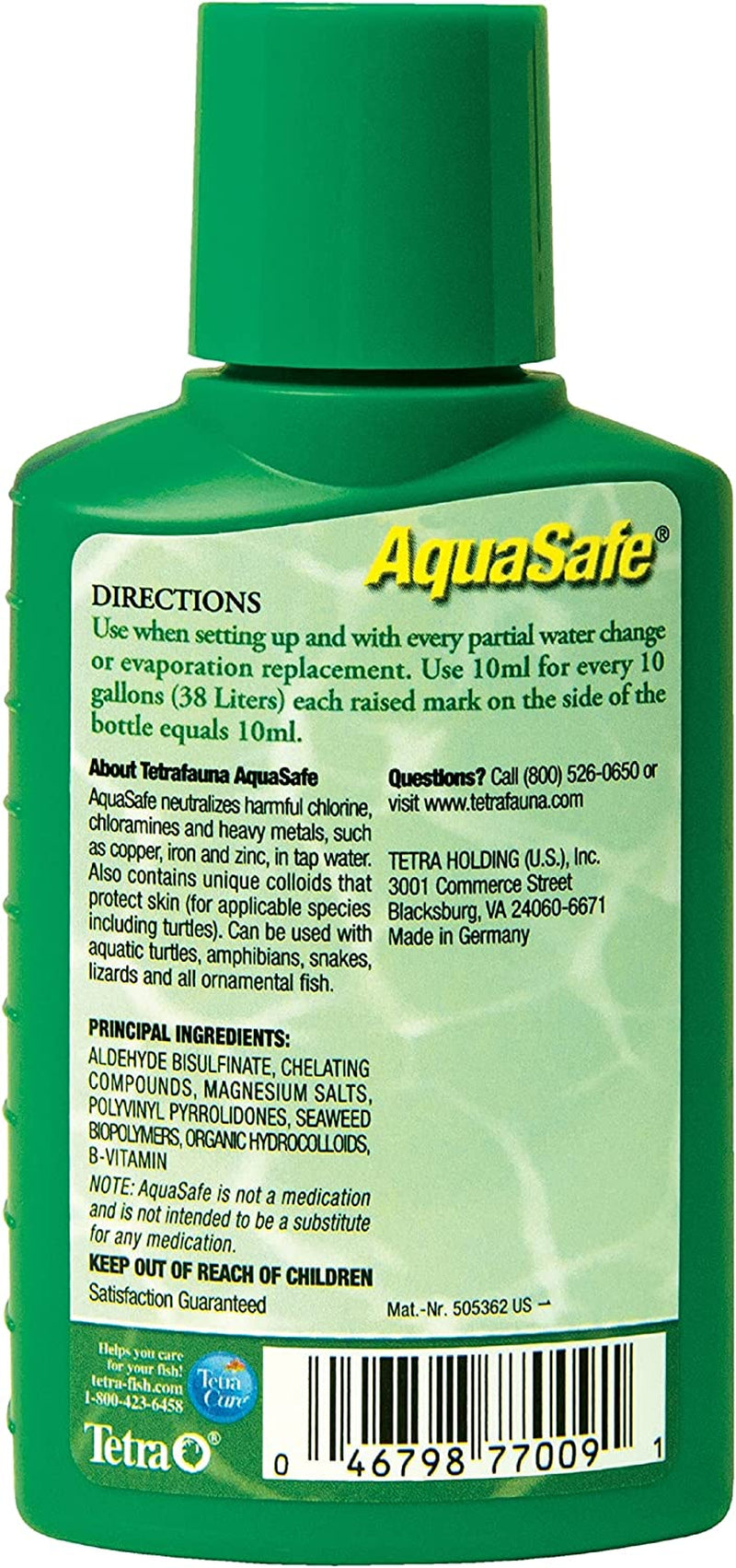 fauna Aquasafe for Reptiles and Amphibians 3.08 Ounces, Aqua-Terrarium Water Conditioner, Makes Tap Water Safe