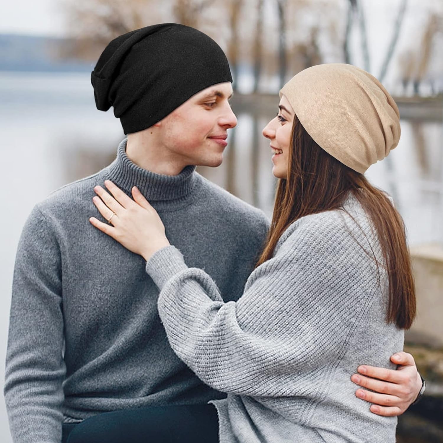 Cotton Slouchy Beanie Hats, Chemo Headwear for Women Men Soft Lightweight Chemo Skull Cap Elastic Sleeping Cap