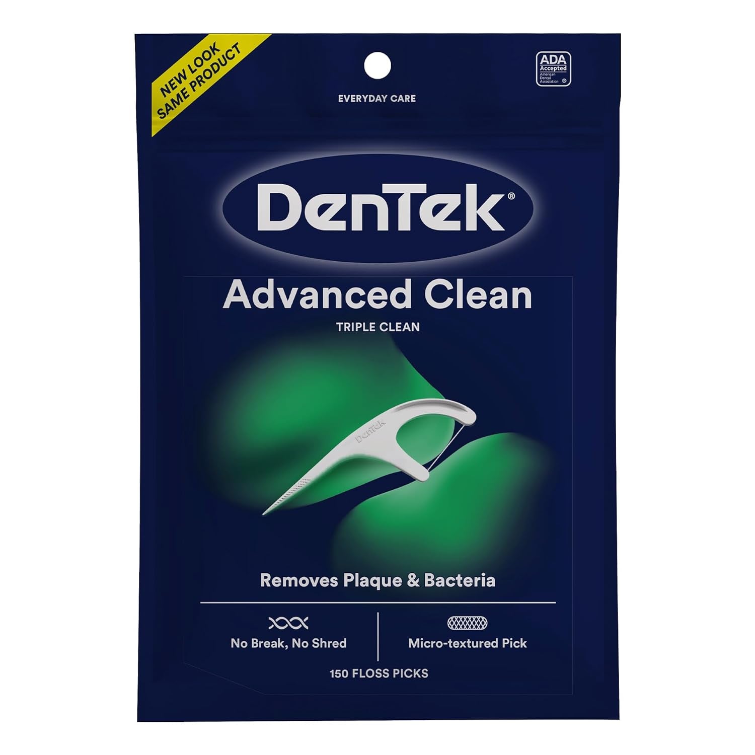 Triple Clean Advanced Clean Floss Picks, No Break & No Shred Floss, 150 Count, (Packaging May Vary)