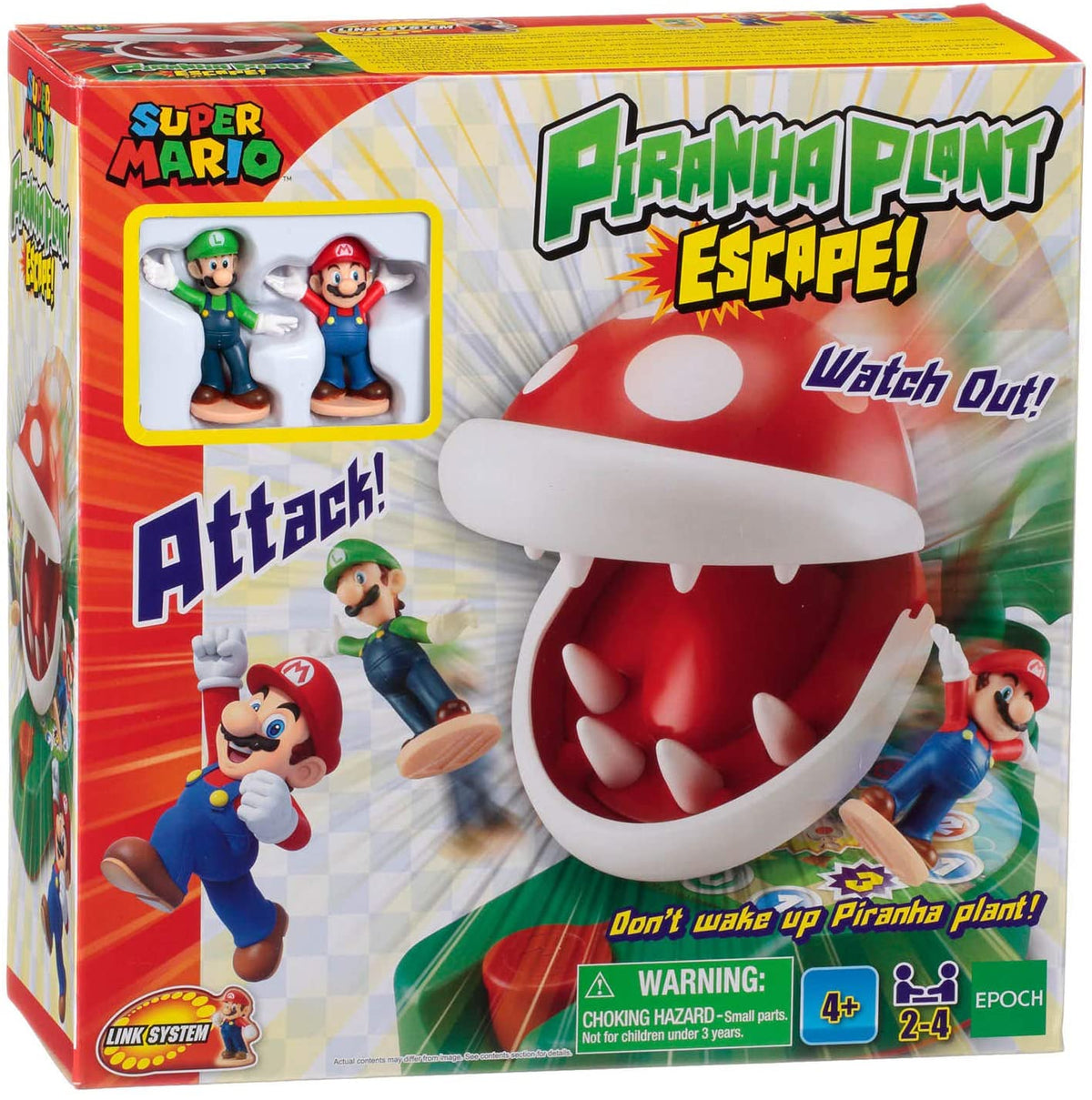 Super Mario Piranha Plant Escape! - Tabletop Action Game for Ages 4+ with 2 Collectible Super Mario Action Figures