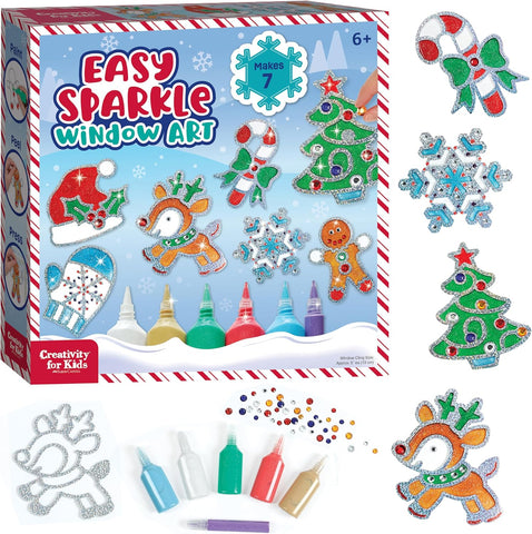 Easy Sparkle Window Art Craft Kit - Christmas and Holiday Activities