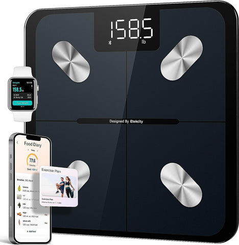 Smart Scale for Body Weight FSA HSA Store Eligible, Bathroom Digital Weighing Scale with BMI, Body Fat, Muscle Mass, Accurate Bluetooth Home User Health Equipment Sync Apps