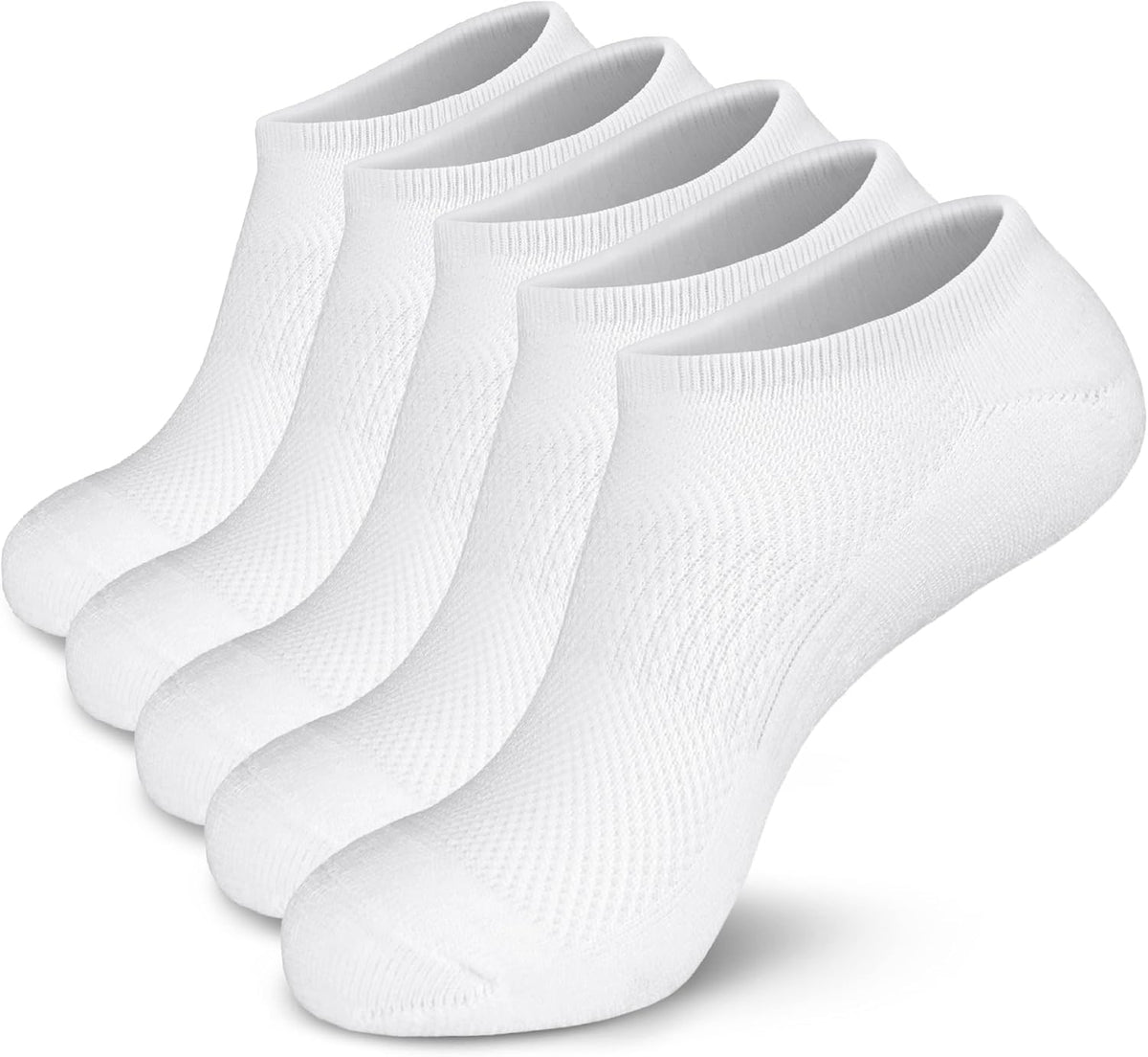 Women'S and Men'S 5 Pairs Cushion No Show Non Slip Socks, Multipack