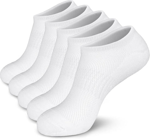 Women'S and Men'S 5 Pairs Cushion No Show Non Slip Socks, Multipack