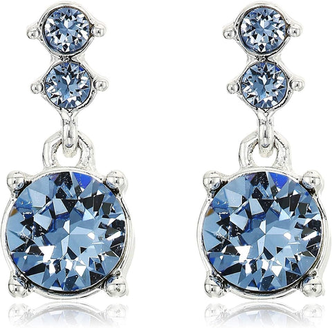 Women'S Boxed Necklace/Pierced Earrings Set, Silver/Blue, One Size