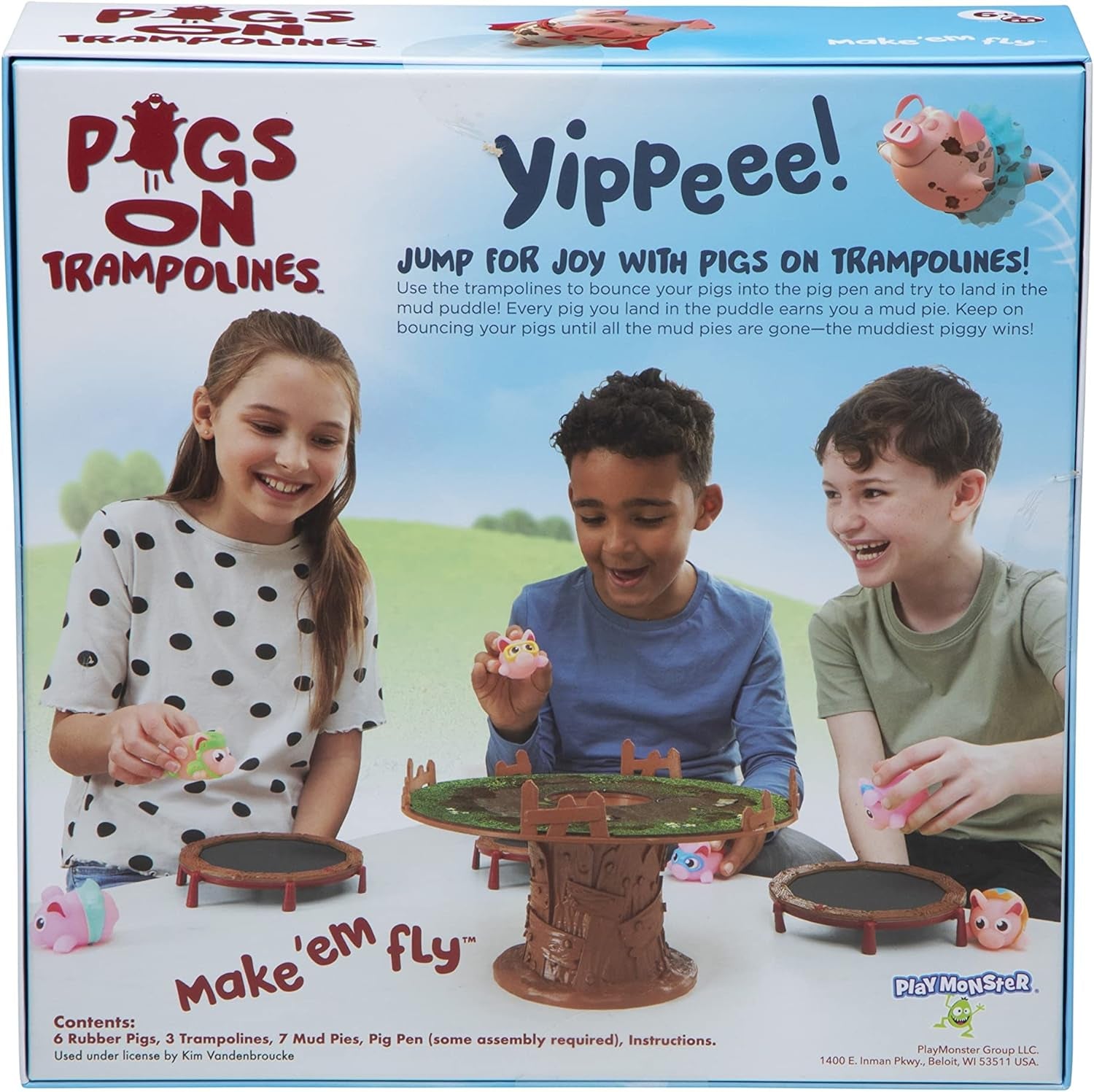 Pigs on Trampolines Game, Fun Board Games for Kids 6-8, Family Games, Trampoline Toys, Flying Pigs Game for Kids, Fast Action Games for Kids 8-12, Games for Family Game Night