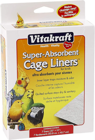 Cage Liners for Birds - for Parrot, Parakeet, Conure, and Cockatiel Cages White 20" X 18"