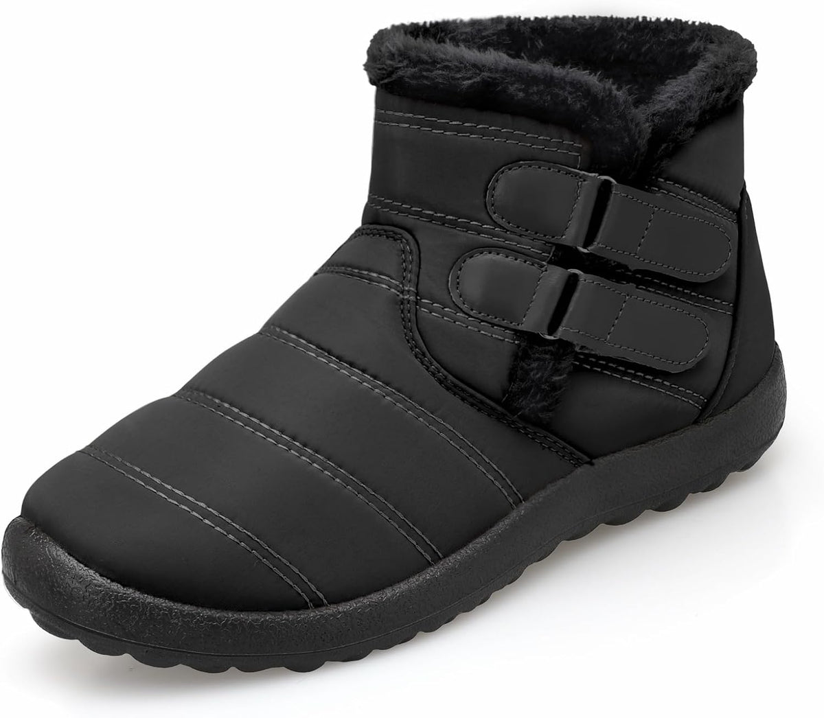 Mens Snow Boots Women Winter Anti-Slip Ankle Booties Waterproof Slip on Warm Fur Lined Sneaker