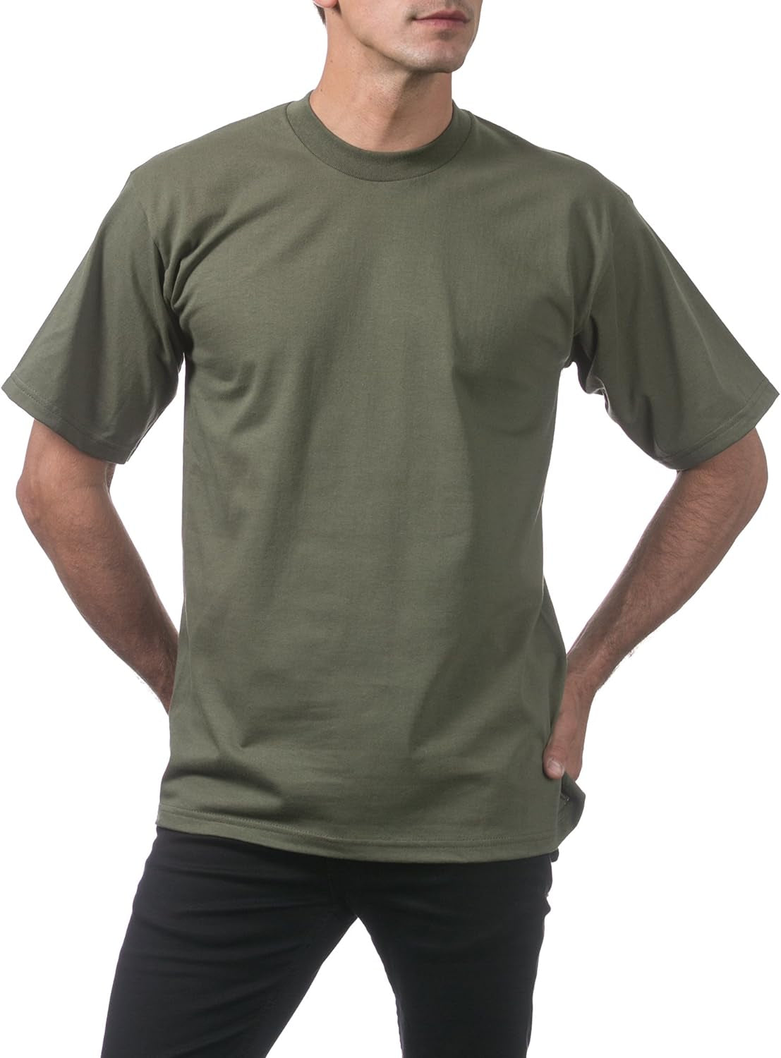 Men'S Heavyweight Cotton Short Sleeve Crew Neck T-Shirt