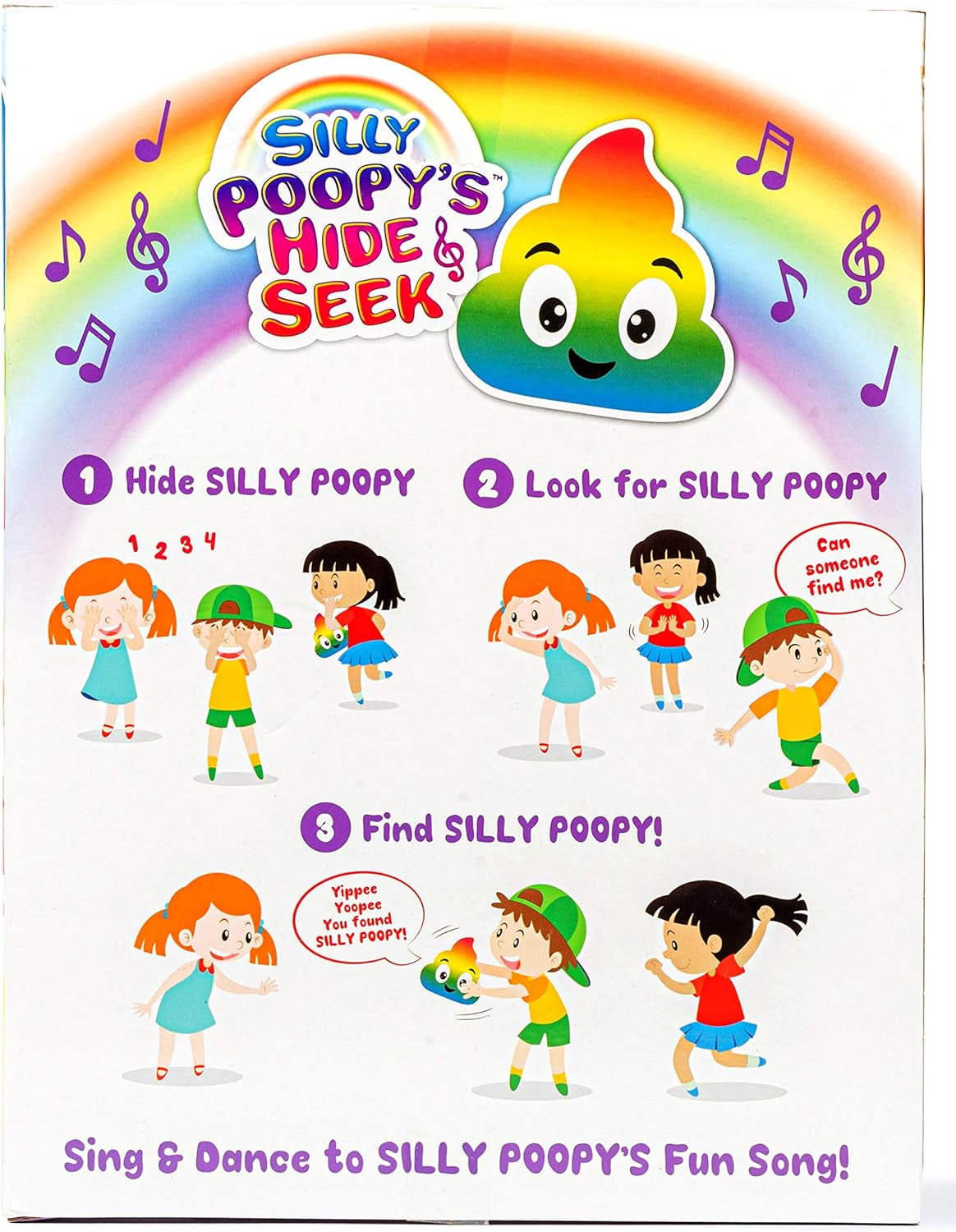 Silly Poopy'S Hide & Seek - the Talking, Singing Rainbow Hide & Seek Toy - Learning Toys for Toddlers 3-4 Years, Toddler Travel Toys, Hide and Seek Toys for Kids by Relatable