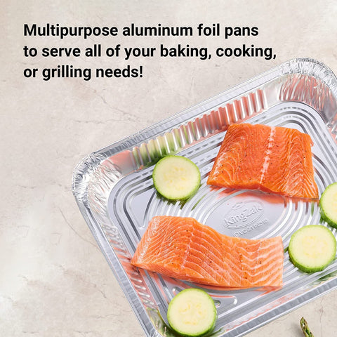 Aluminum Pans with Lids Half Size 9X13 Extra Heavy Duty, Disposable Foil Pans for Baking (25 Sets)