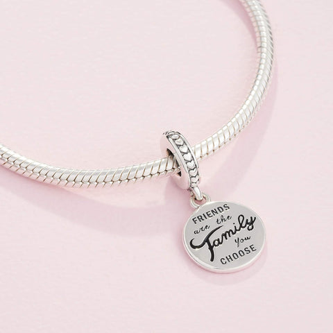 Jewelry Friends Are Family Dangle Charm - Beautiful Family Charm for  Charm Bracelets - Perfect for Holiday or Birthday Gift - Sterling Silver Charm