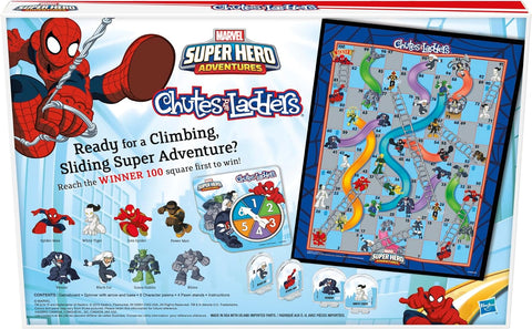 Chutes and Ladders: Marvel Spider-Man Edition Board Game for Kids 2-4 Players, Preschool Games, Ages 3 and up (Amazon Exclusive)