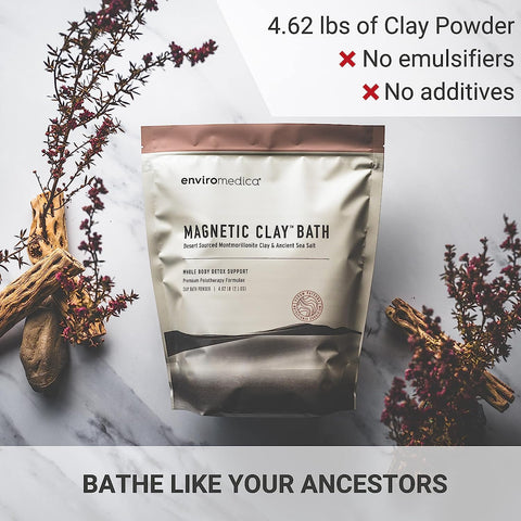 Magnetic Bentonite Clay Detox Bath – Sodium & Calcium Bentonite, & Himalayan Salt – Healing Clay to Remove Environmental Toxins for a Whole Body Detox – Health & Beauty Clay by