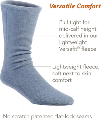 Mens and Womens Versafit Fleece Sock: Super Soft & Ultra-Warm, Mid-Calf Height, Flat-Flock Seams