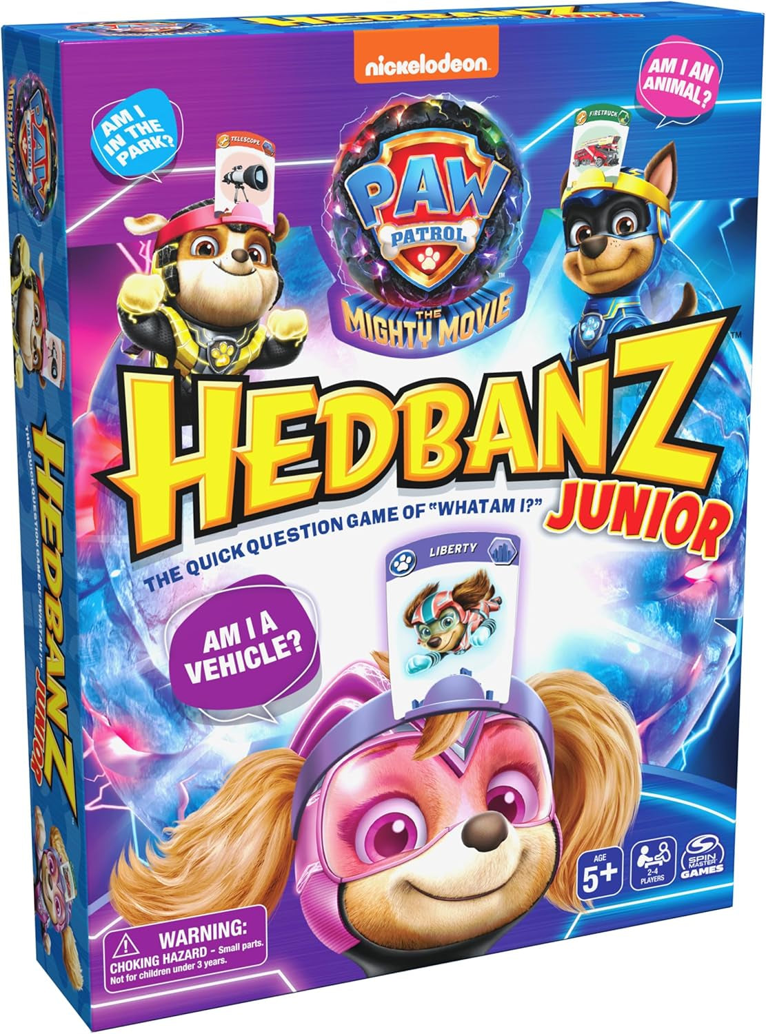 Hedbanz Junior PAW Patrol the Mighty Movie Game- Family Games Games for Family Game Night Kids Games Card Games for Families & Kids Ages 5 and Up