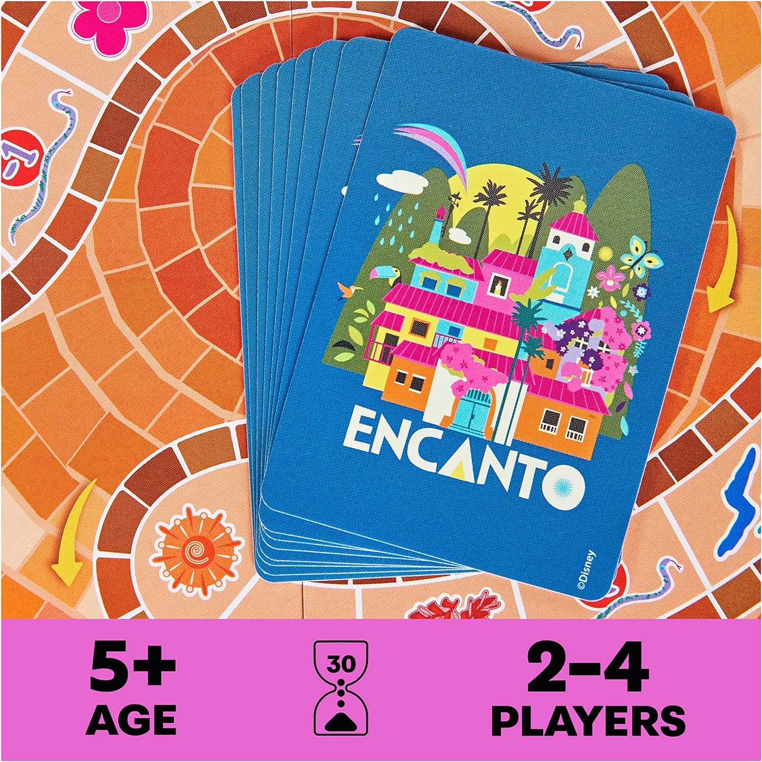 Disney Encanto, House of Charms Cute Easy Family Board Game with Magic Tokens Based on the Movie, for Kids Ages 5 and Up