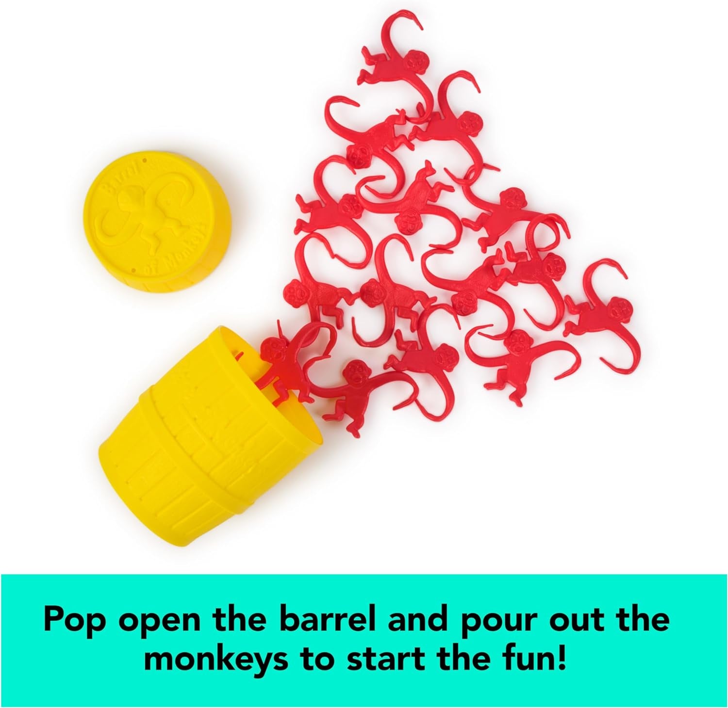 Barrel of Monkeys Retro Linking Family Game | Preschool Games | Classic Games | Games for Family Game Night, for Ages 3+