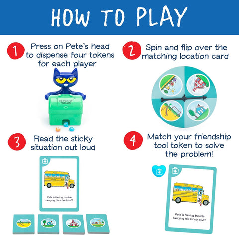 Pete the Cat® Groovy Friendship Game - SEL Games for Kids, Problem Solving Activities, for 2-4 Players, Gift for Ages 4+