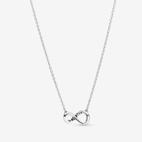 Sparkling Infinity Collier Necklace - Great Gift for Her - Stunning Women'S Jewelry - Sterling Silver & Cubic Zirconia - 19.7"