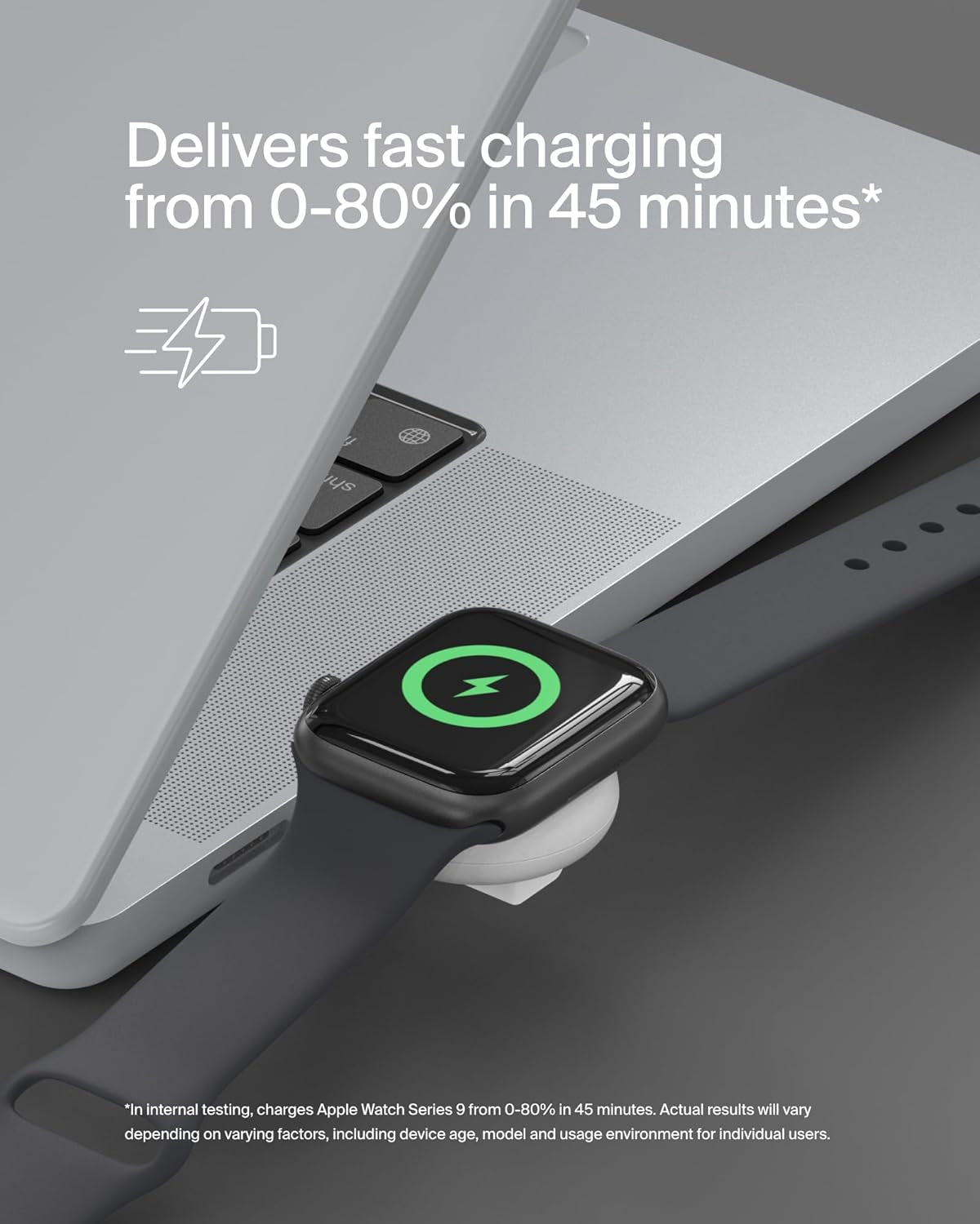 Boostcharge Portable USB-C Apple Watch Charger - Mfi-Certified USB-C Charger for Apple Watch Series 9, Series 8, Series 7, Ultra, & More - Compatible W/Macbook, Iphone 15, & More - White