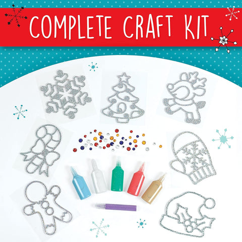 Easy Sparkle Window Art Craft Kit - Christmas and Holiday Activities