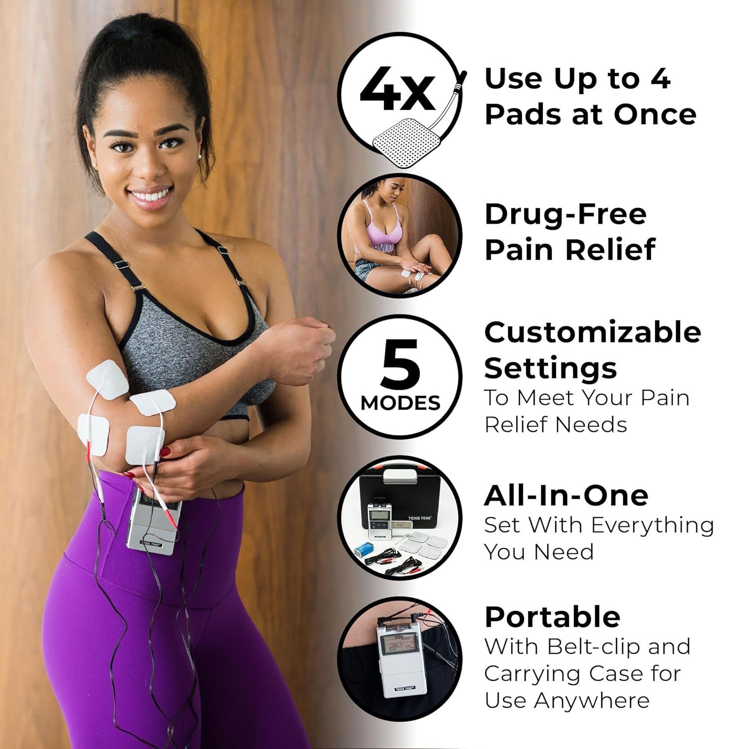 Digital TENS Unit with Accessories - TENS Unit Muscle Stimulator for Back Pain Relief, Shoulder Pain Relief, Neck Pain, Sciatica Pain Relief, Nerve Pain Relief