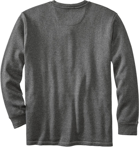 Men'S Tough as Buck Double Layer Thermal Henley Shirt-Casual Long Sleeve Waffle Knit Regular Fit