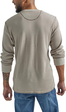 Men'S Long Sleeve Waffle Henley