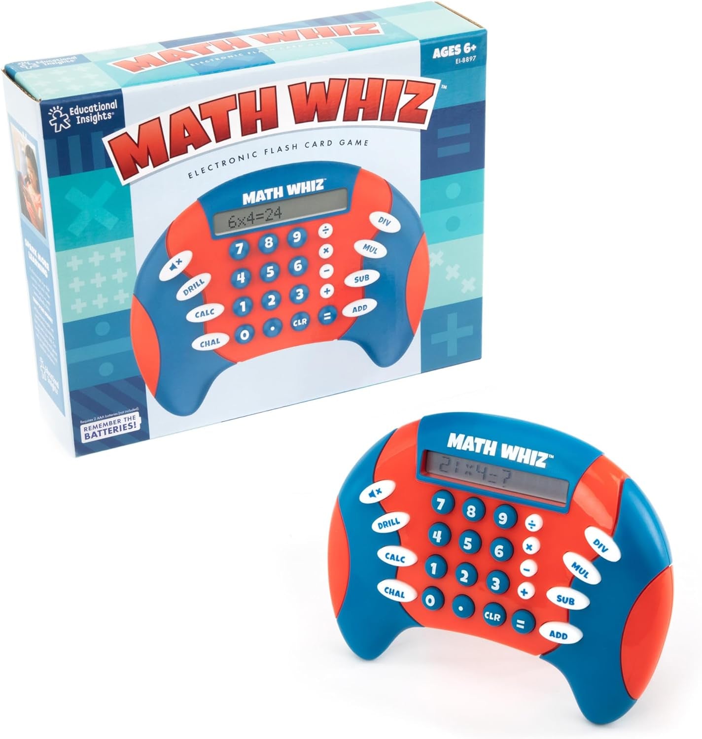 Math Whiz Electronic Handheld Math Game for Kids, Ages 6+