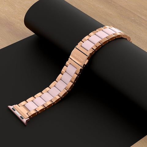 Leather Band Compatible with Apple Watch Band 41Mm 40Mm 38Mm Women, Chain Leather Band + Resin Band(Starlight/Starlight+Dark Rose Gold/Pink