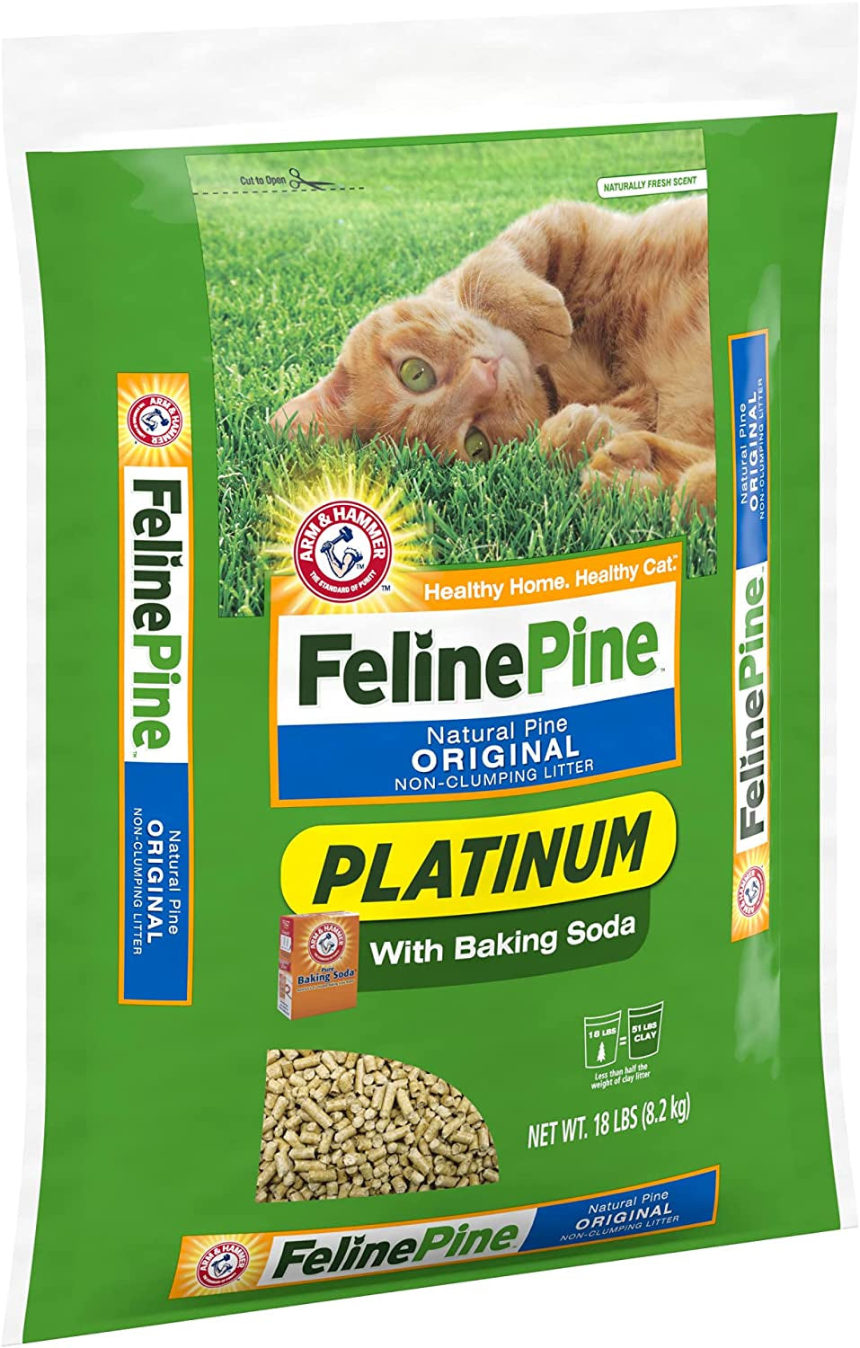 Feline Pine Platinum Non-Clumping Cat Litter 18Lb.