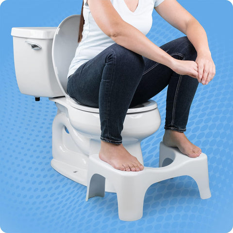 Simple Bathroom Toilet Stool, White, 7"