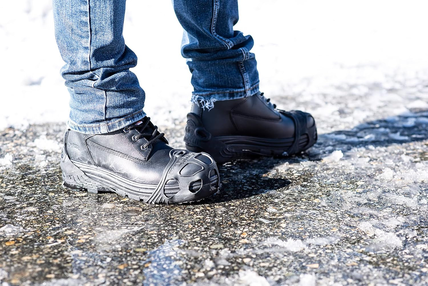 All Purpose Industrial Ice Cleats for Men & Women - Traction Aids for Walking & Working on Snow/Ice - 16 Spikes