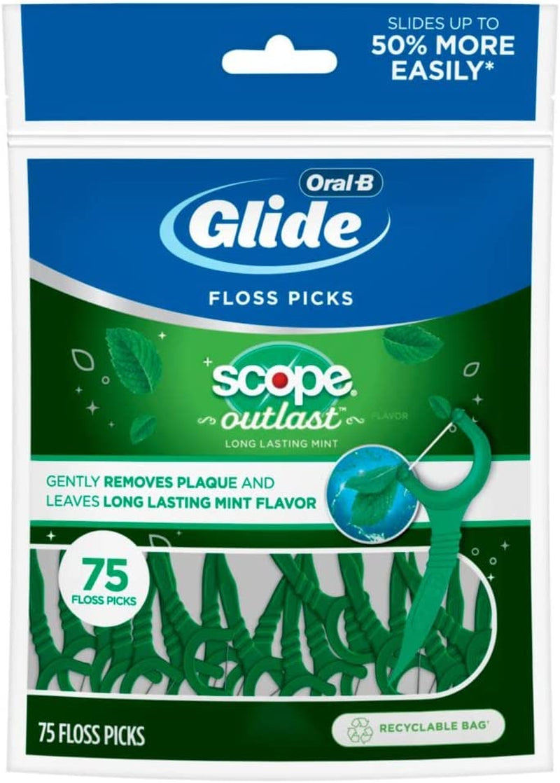 Glide Complete with Scope Outlast Mint Flavor Floss Picks 75 Count