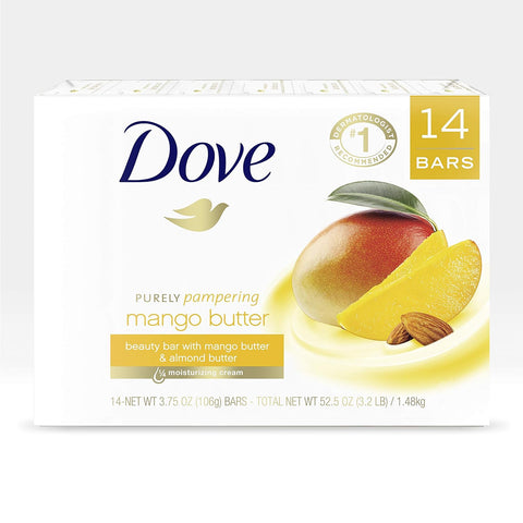 Beauty Bar with Mango Butter 14 Bars to Moisturize Dry Skin More Moisturizing than Bar Soap 3.75 Oz