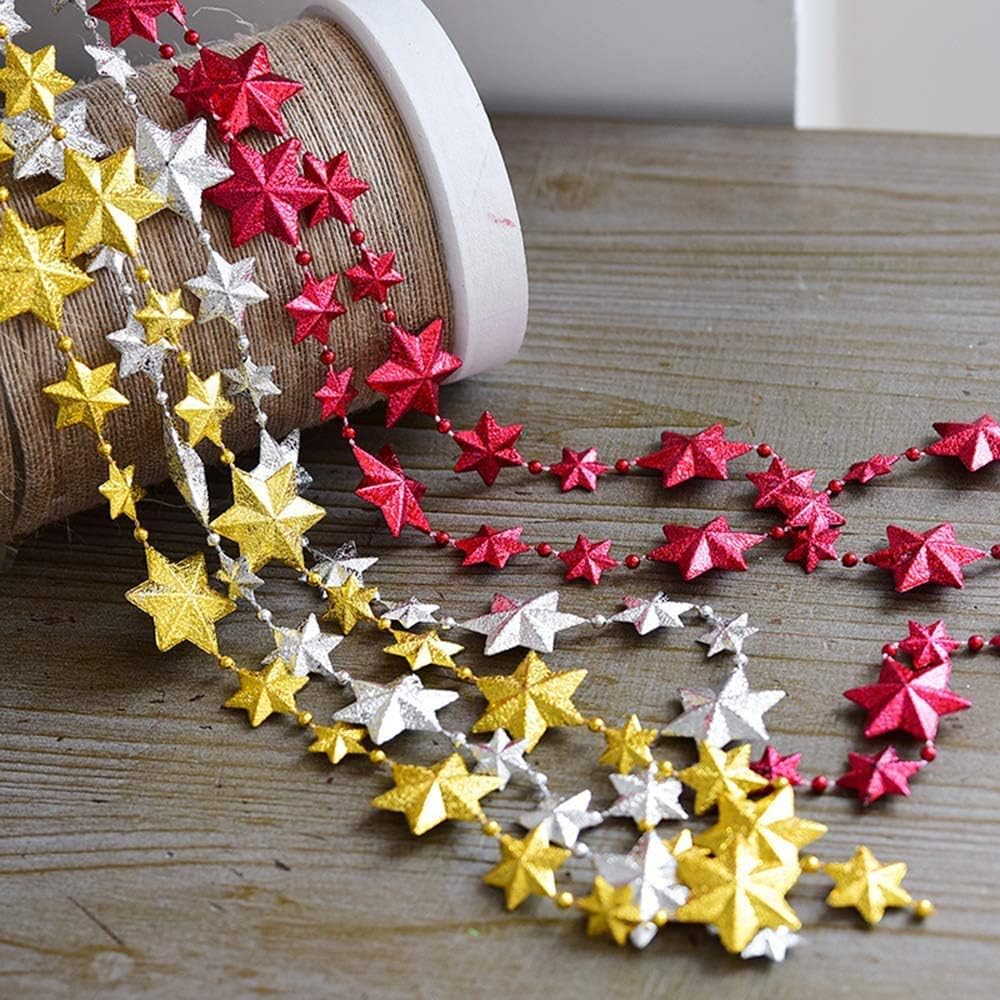 106 Inch Stars Pearls Beads String Garland for Christmas, Valentine, Exhibition, Wedding, Party, DIY Craft, Home Decoration