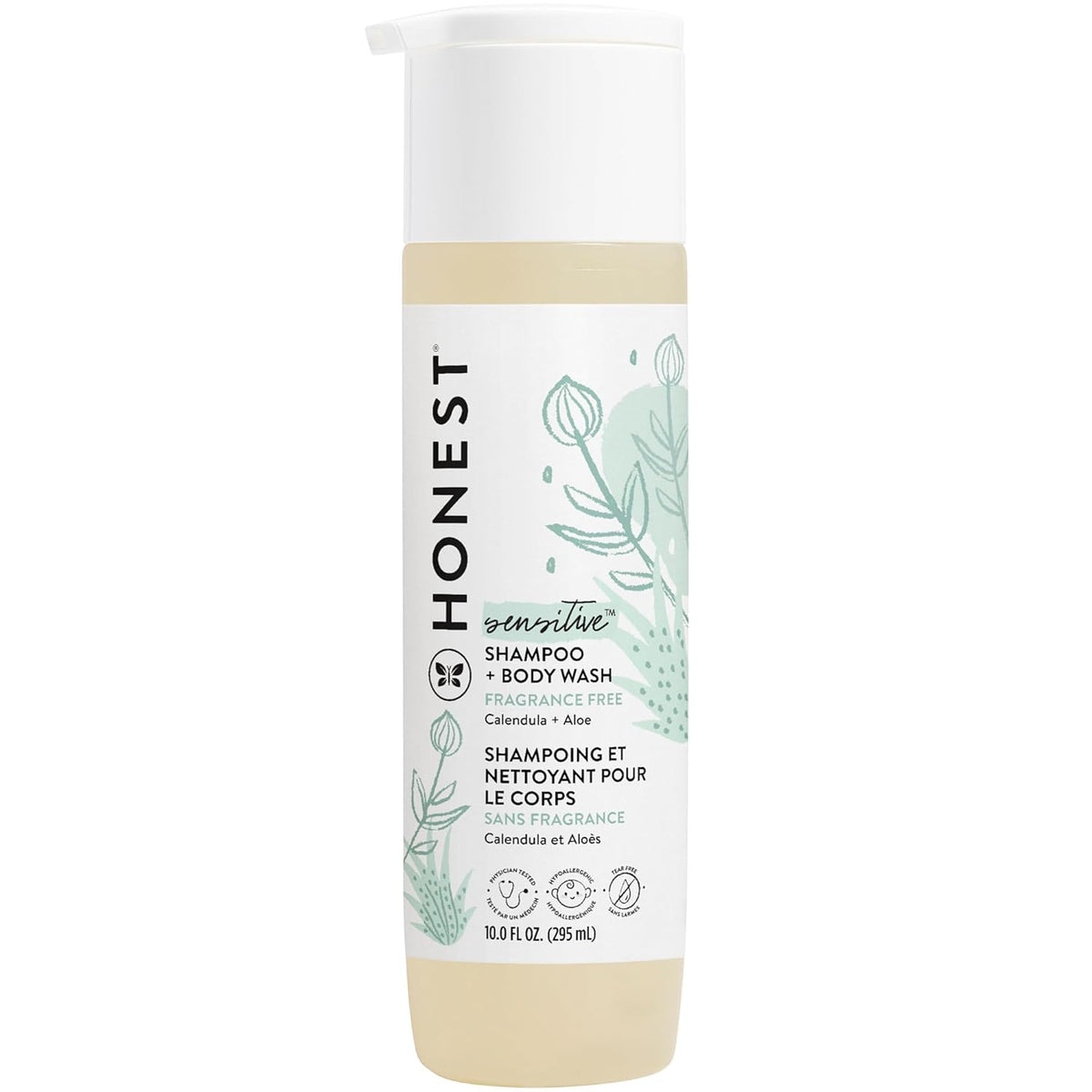 2-In-1 Cleansing Shampoo + Body Wash | Gentle for Baby | Naturally Derived, Tear-Free, Hypoallergenic | Fragrance Free Sensitive, 10 Fl Oz