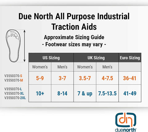 All Purpose Industrial Ice Cleats for Men & Women - Traction Aids for Walking & Working on Snow/Ice - 16 Spikes