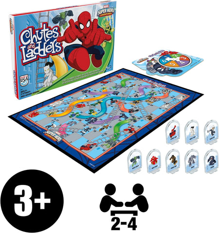 Chutes and Ladders: Marvel Spider-Man Edition Board Game for Kids 2-4 Players, Preschool Games, Ages 3 and up (Amazon Exclusive)