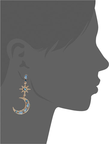 Celestial Moon & Star Drop Earrings