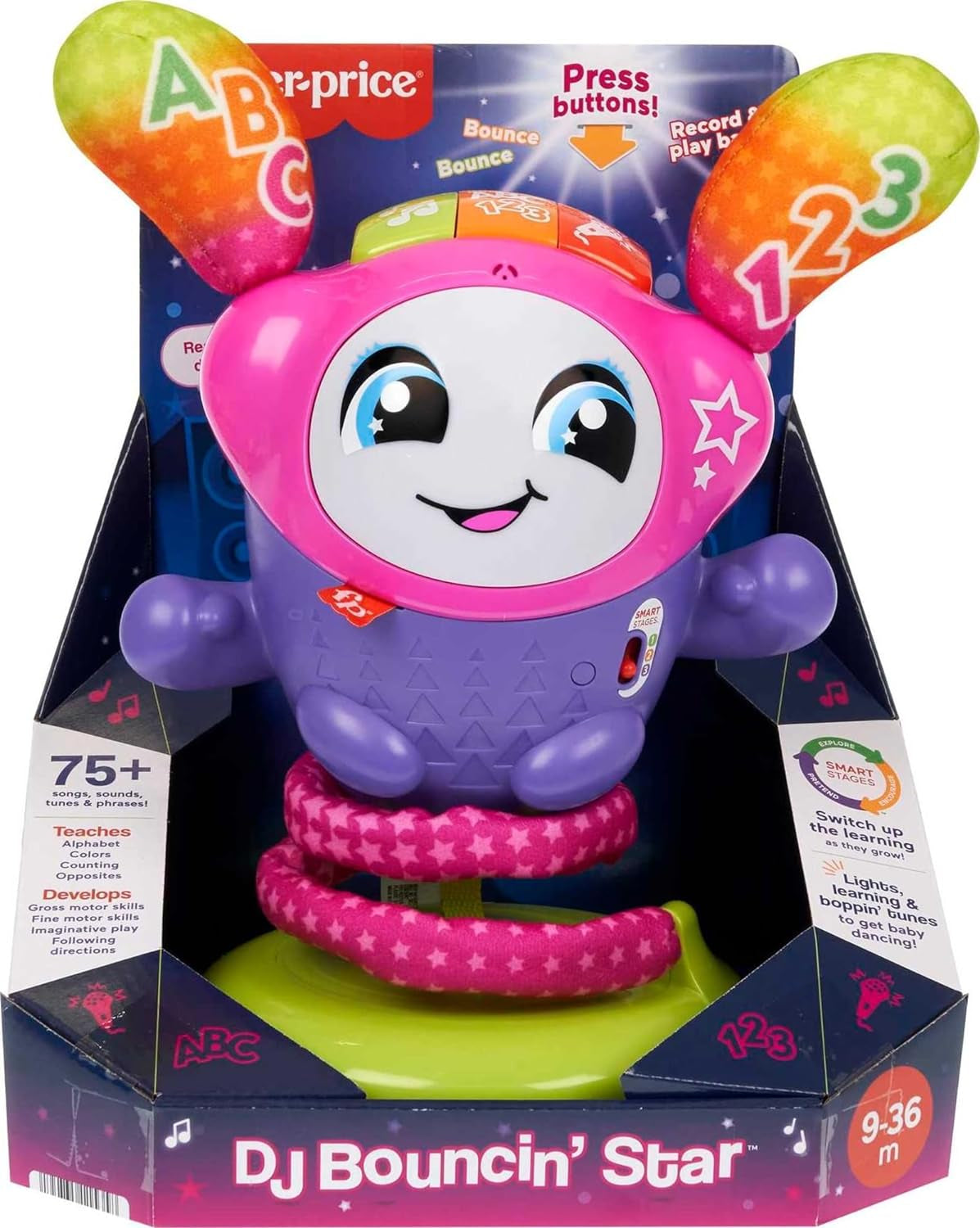 Baby & Toddler Learning Toy DJ Bouncin’ Star with Music Lights & Bouncing Action for Ages 6+ Months