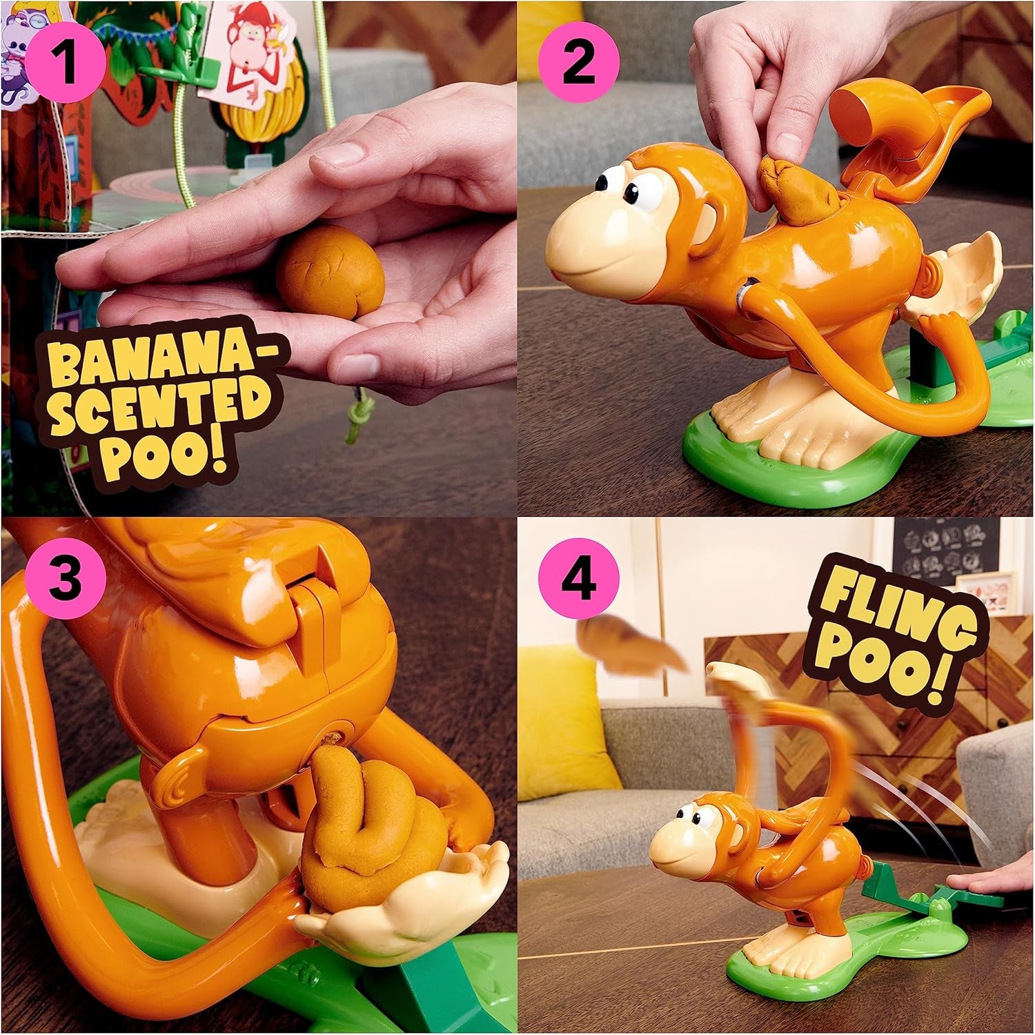 Monkey See Monkey Poo Game for Kids with Banana-Scented Fake Poop, Fun Games | Sensory Toys | Family Games | Funny Gifts, for Preschoolers Ages 4+