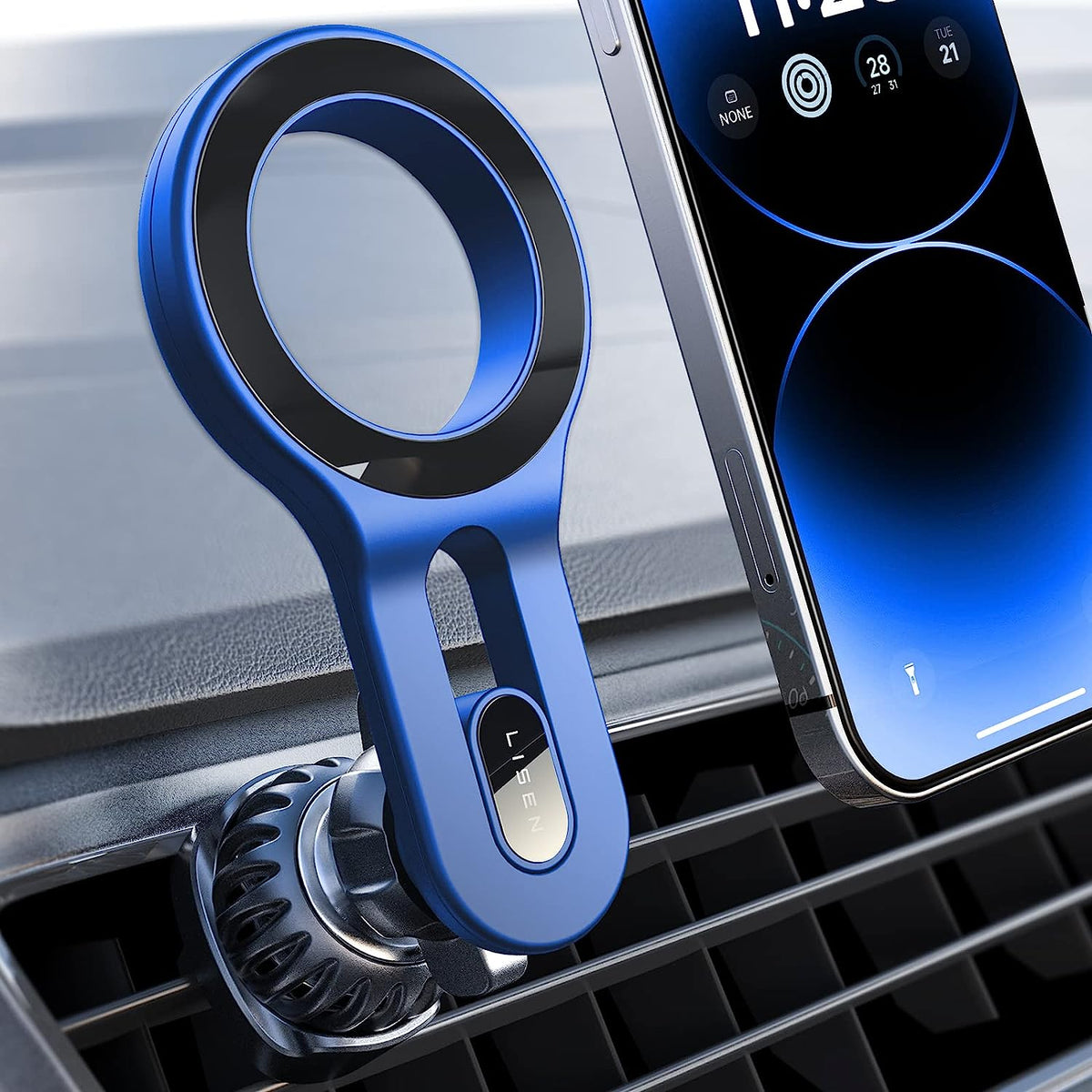 for Magsafe Car Mount, Blue Car Accessories for Men Women Jeep Wrangler Car Phone Holders for Your Car, [Easily Install] 360° Magnetic Phone Holder, Fit for Iphone 15 14 Pro plus Max Mini