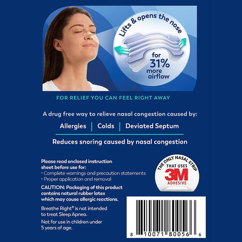 Extra Clear Drugfree Nasal Strips for Nasal Congestion Relief, 44 Count , 1 Count