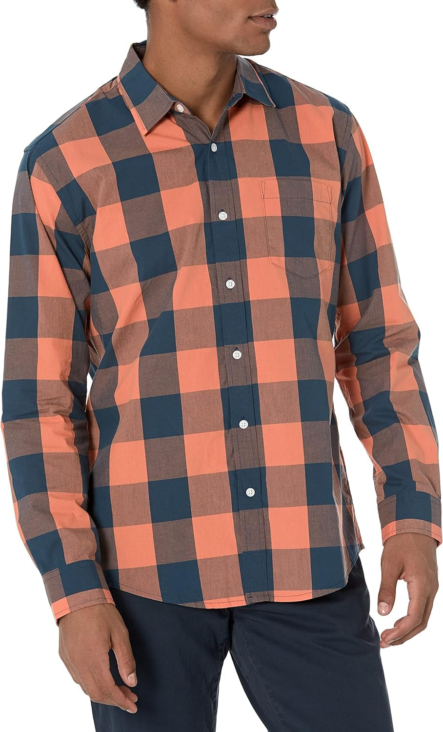 Men'S Regular-Fit Long-Sleeve Casual Poplin Shirt